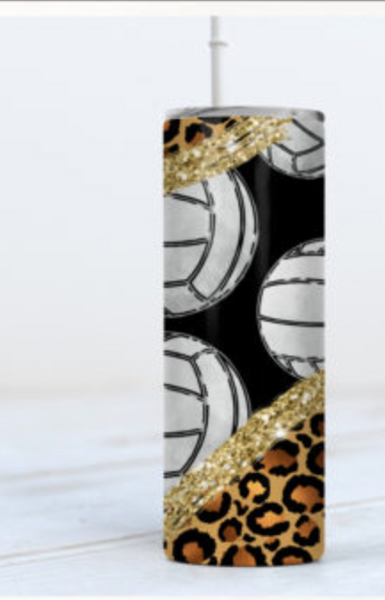volleyball leopard Tumbler sublimation