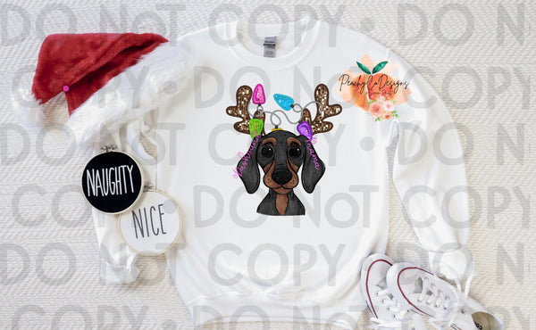 Dash hound Christmas DTF