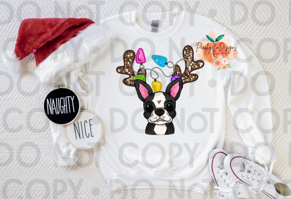 Boston Terrier Christmas DTF