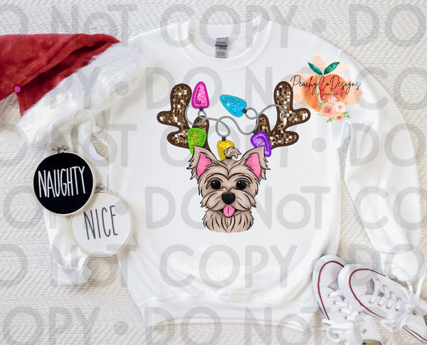 Yorkie Christmas DTF
