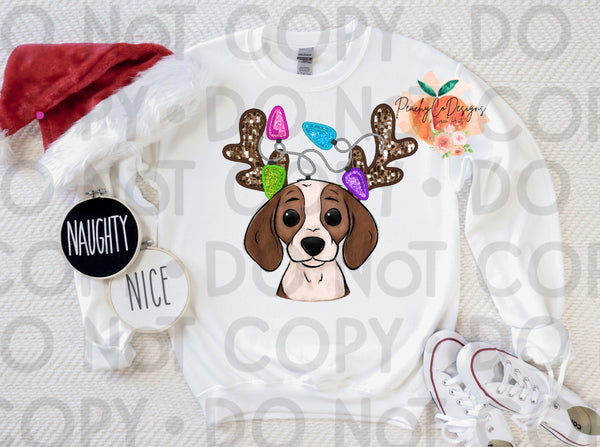 Beagle Christmas DTF