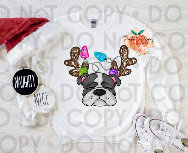 Bulldog Christmas DTF