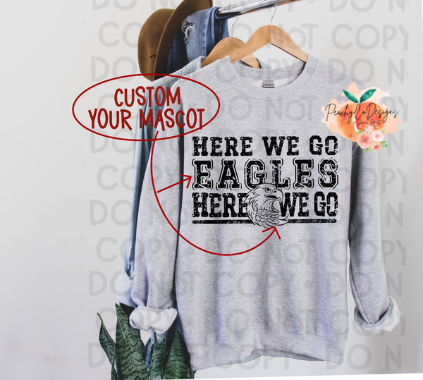 Custom “Here we go” mascot mock-up only