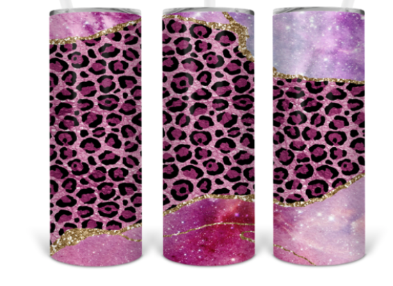 Pink Cheetah tumbler sublimation
