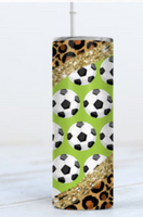 Soccer leopard Tumbler sublimation