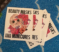 Beauty masks 1 sticker 2.5 inches