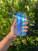 Iridescent beer can glass