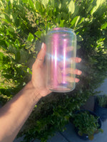 Iridescent beer can glass