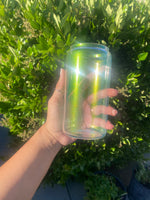 Iridescent beer can glass