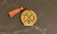 State keychain with tassel leave state at checkout in notes