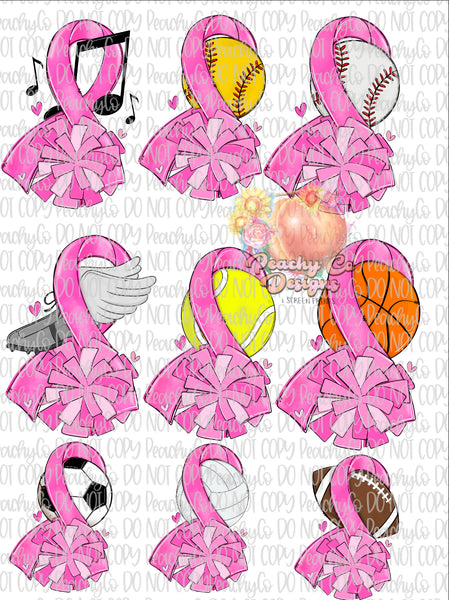 Breast Cancer sports DTF sleeve print